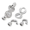 Brass with Clear Cubic Zirconia Fold Over Clasps KK-Z080-04P-2