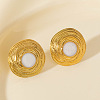 304 Stainless Steel Flat Round Stud Earrings DV1097-2-1