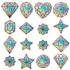16Pcs Colorful Suncatcher Rainbow Prism Electrostatic Glass Stickers DIY-WH0409-69A-1