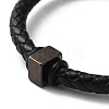 Leather Braided Round Cord Bracelet BJEW-F460-04EB-2