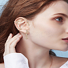 2Pcs 2 Style Alloy Rhinstone Sparkling Butterfly Cuff Earrings EJEW-LP0012-12G-1