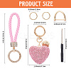 2Pcs 2 Styles PU Leather and Alloy Rhinestone Braided Keychain & Pendant Decorations KEYC-CN0001-11B-2