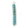 Dyed Natural Magnesite & Electroplated Synthetic Non-magnetic Hematite Heishi Connector Charms PALLOY-JF03291-05-1