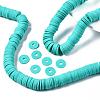 Flat Round Handmade Polymer Clay Beads CLAY-R067-12mm-34-5