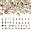 40Pcs 20 Styles Evil Eye Zinc Alloy Enamel Connector Charms ENAM-TA0001-37-9