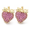 Brass Micro Pave Cubic Zirconia Stud Earrings EJEW-Q015-13G-01-2