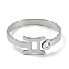 Non-Tarnish Constellations 304 Stainless Steel Open Cuff Ring for Women RJEW-L122-001P-08-2