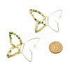 Butterfly Glass Beads Dangle Earrings for Girl Women EJEW-JE04657-03-5