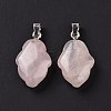 Natural Rose Quartz Pendants G-B041-03P-12-4