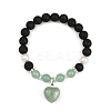 Natural Green Aventurine Heart Charms Bracelets BJEW-JB12402-03-2