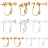 16Pcs 2 Colors Brass Clip-on Earring Findings KK-BBC0022-29-7