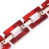 Imitation Gemstone Style Acrylic Handmade Rectangle Link Chains AJEW-JB00518-01-2