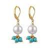 5Pair Brass Round Leverback Earrings EJEW-JE06367-3