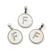 304 Stainless Steel with White Shell Pendants STAS-G268-01F-P-1