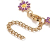 Enamel Daisy Link Chain Necklace NJEW-P220-01G-02-4