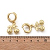 Brass Cherry Hoop Earrings EJEW-R016-04P-5