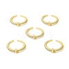 Clear Cubic Zirconia Initial Letter Open Cuff Ring RJEW-H120-09G-L-4