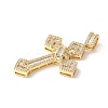 Brass Micro Pave Cubic Zirconia Cross Pendants ZIRC-I071-04G-04-2
