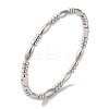 Non-Tarnish 304 Stainless Steel Textured Ring Hinged Bangles for Women BJEW-I315-17P-1