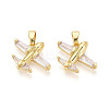 Brass Micro Pave Cubic Zirconia Pendants KK-T073-51G-1