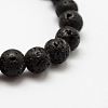 Natural Lava Rock Round Beads Stretch Bracelets BJEW-G550-07-6mm-2