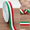 50 Yards Tricolor Polyester Striped Grosgrain Ribbon OCOR-WH0078-199C-4