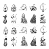 100Pcs 10 Styles Tibetan Style Alloy Kitten Pendants TIBEP-CJ0001-73-1