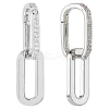1 Pair Brass Micro Pave Clear Cubic Zirconia Hoop Earrings EJEW-HS0001-11P-1