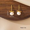 Elegant 925 Sterling Silver Freshwater Pearl Stud Earrings for Women's Daily Wear NN8713-1-3