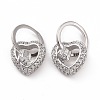 Brass Micro Pave Clear Cubic Zirconia Pendants KK-E068-VC471-1