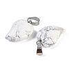 Natural Howlite Heart Pendants G-H073-03P-11-2