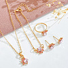 Cat Paw Print Alloy Pave Cubic Zirconia Pendant Necklaces & Stud Earring & Ring & Link Bracelets Sets for Women FS-WGC55DF-01-2