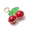12Pcs 12 Colors Pearlized Glass Pearl Cherry Pendants PALLOY-JF03474-4