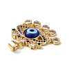 Lampwork Evil Eye Pendants with Colorful Cubic Zirconia ZIRC-L102-13G-06-4