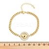 Brass Micro Pave Clear Cubic Zirconia Link Bracelets LS-BJEW-M050-03G-02-5