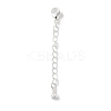 Brass Micro Pave Clear Cubic Zirconia Chain Extender KK-G491-52C-S-1