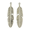 Tibetan Style Alloy Feather Big Pendants TIBEP-A12720-P-RS-1