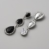 Glass Teardrop Dangle Stud Earrings with Rhinestone EJEW-WH0009-99C-2