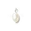 Grade B Natural Cultured Freshwater Pearl Charms X-PALLOY-JF01497-03-2