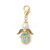 Luminous Acrylic & Handmade Glass Seed Beaded Pendants Decorations HJEW-MZ00379-3
