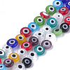 Handmade Evil Eye Lampwork Beads Strands X-LAMP-S191-02A-13-2