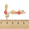 Rack Plating Alloy Enamel Flower European Dangle Charms FIND-B034-45G-02-3