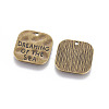 Hammered Square Carved Word Dreaming of the Sea Tibetan Style X-PALLOY-A15333-AB-1