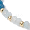 Dyed Natural Malaysia Jade & Brass Beaded Bangles for Women BJEW-JB13343-03-4