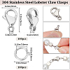 Beebeecraft 100Pcs 304 Stainless Steel Lobster Claw Clasps DIY-BBC0001-56B-2