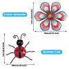 3D Iron Flower and Ladybug Big Pendants AJEW-CF0001-19-3