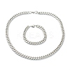 304 Stainless Steel Cuban Link Chain Bracelets & Necklaces Jewelry Sets SJEW-B019-03C-P-2