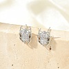 Brass Micro Pave Clear Cubic Zirconia Stud Earrings EJEW-R016-26P-07-1