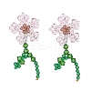 Imitation Austrian Crystal Flower of Life Dangle Stud Earrings X1-EJEW-TA00029-01-1