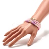 Synthetic Hematite & Polymer Clay Heishi Beads Stretch Bracelets Set BJEW-JB07380-3